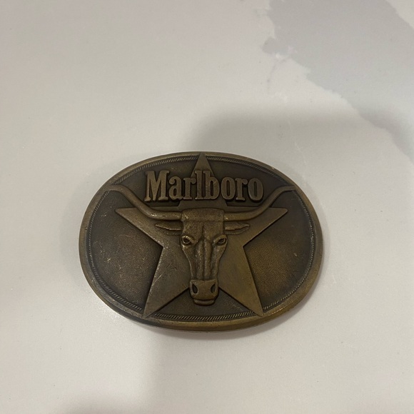 Marlboro Other - Vintage 1987 Marlboro Belt Buckle Solid Brass by Philip Morris 3.5x2.5”